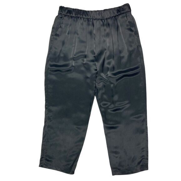 Zara Satin Silky Pleated Dress Pants Womens XXL Straight Leg Comfy Lightweight - Picture 1 of 14